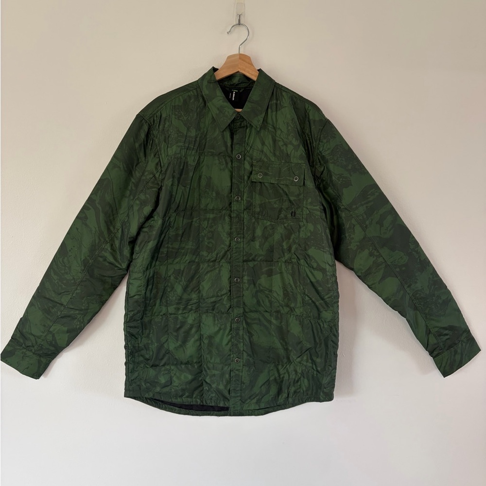 Armada‎ Bryce Insulated Button-Up Quilted Shacket In Forest Green Marble Size XL